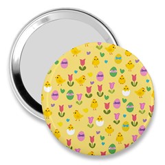 Easter - Chick And Tulips 3  Handbag Mirrors by Valentinaart