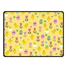 Easter - Chick And Tulips Double Sided Fleece Blanket (small)  by Valentinaart