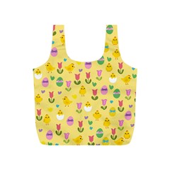 Easter - Chick And Tulips Full Print Recycle Bags (s)  by Valentinaart