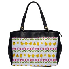 Easter - Chick And Tulips Office Handbags by Valentinaart