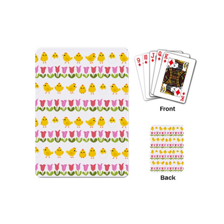 Easter - chick and tulips Playing Cards (Mini) 