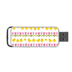 Easter - Chick And Tulips Portable Usb Flash (one Side) by Valentinaart