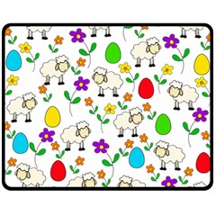 Easter Lamb Fleece Blanket (medium)  by Valentinaart