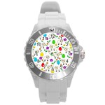 Easter lamb Round Plastic Sport Watch (L) Front