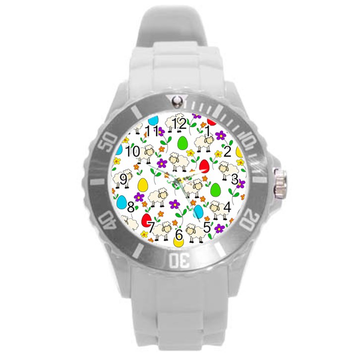 Easter lamb Round Plastic Sport Watch (L)