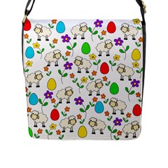 Easter Lamb Flap Messenger Bag (l)  by Valentinaart