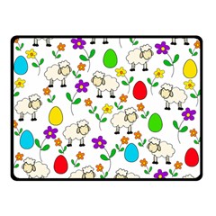 Easter Lamb Double Sided Fleece Blanket (small)  by Valentinaart