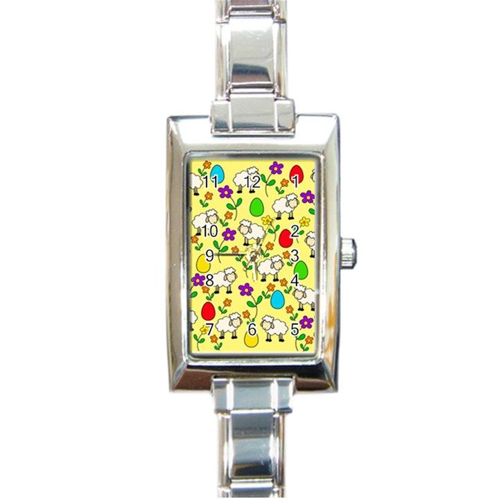 Easter lamb Rectangle Italian Charm Watch