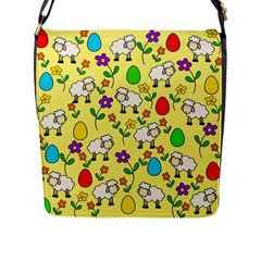 Easter Lamb Flap Messenger Bag (l)  by Valentinaart