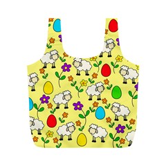 Easter Lamb Full Print Recycle Bags (m)  by Valentinaart