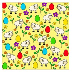 Easter Lamb Large Satin Scarf (square) by Valentinaart