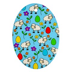 Easter Lamb Ornament (oval) by Valentinaart