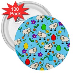 Easter Lamb 3  Buttons (100 Pack)  by Valentinaart