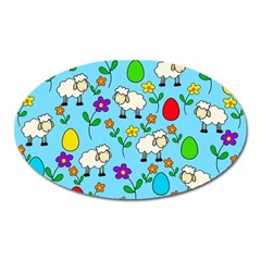 Easter Lamb Oval Magnet by Valentinaart