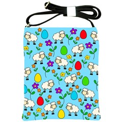 Easter Lamb Shoulder Sling Bags by Valentinaart