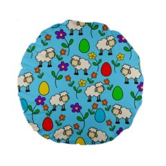 Easter Lamb Standard 15  Premium Round Cushions by Valentinaart