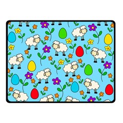 Easter Lamb Double Sided Fleece Blanket (small)  by Valentinaart