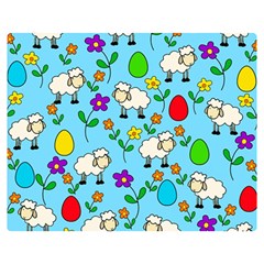 Easter Lamb Double Sided Flano Blanket (medium)  by Valentinaart