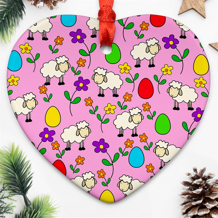 Easter lamb Ornament (Heart)