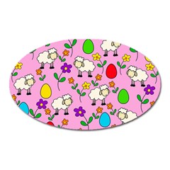 Easter Lamb Oval Magnet by Valentinaart