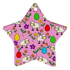 Easter Lamb Star Ornament (two Sides) by Valentinaart