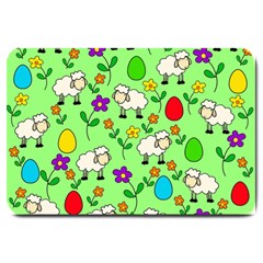 Easter Lamb Large Doormat  by Valentinaart