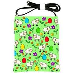 Easter Lamb Shoulder Sling Bags by Valentinaart