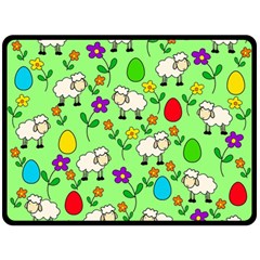 Easter Lamb Fleece Blanket (large)  by Valentinaart