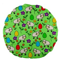 Easter Lamb Large 18  Premium Flano Round Cushions by Valentinaart