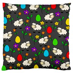 Easter Lamb Large Cushion Case (two Sides) by Valentinaart