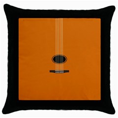 Minimalism Art Simple Guitar Throw Pillow Case (black) by Mariart