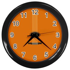 Minimalism Art Simple Guitar Wall Clocks (black) by Mariart