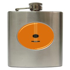 Minimalism Art Simple Guitar Hip Flask (6 Oz) by Mariart