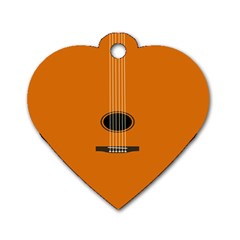 Minimalism Art Simple Guitar Dog Tag Heart (two Sides) by Mariart