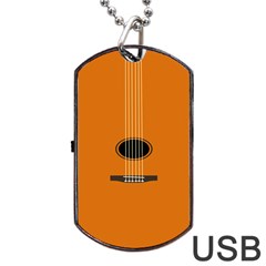 Minimalism Art Simple Guitar Dog Tag Usb Flash (one Side) by Mariart