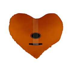 Minimalism Art Simple Guitar Standard 16  Premium Heart Shape Cushions by Mariart