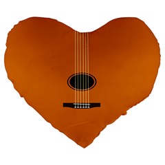 Minimalism Art Simple Guitar Large 19  Premium Heart Shape Cushions by Mariart