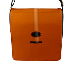 Minimalism Art Simple Guitar Flap Messenger Bag (l)  by Mariart