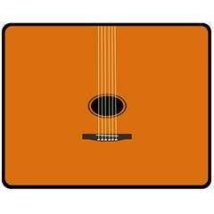 Minimalism Art Simple Guitar Double Sided Fleece Blanket (medium)  by Mariart