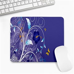 Flowers Butterflies Patterns Lines Purple Large Mousepads by Mariart