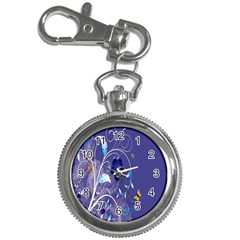 Flowers Butterflies Patterns Lines Purple Key Chain Watches