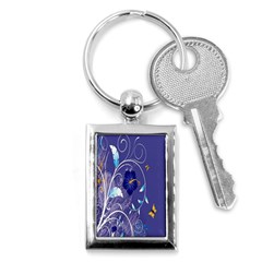 Flowers Butterflies Patterns Lines Purple Key Chains (rectangle)  by Mariart