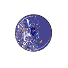 Flowers Butterflies Patterns Lines Purple Hat Clip Ball Marker by Mariart