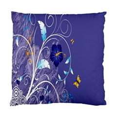 Flowers Butterflies Patterns Lines Purple Standard Cushion Case (one Side) by Mariart