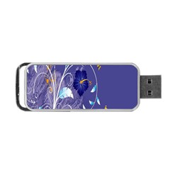 Flowers Butterflies Patterns Lines Purple Portable Usb Flash (one Side) by Mariart