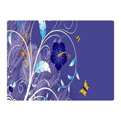 Flowers Butterflies Patterns Lines Purple Double Sided Flano Blanket (mini)  by Mariart