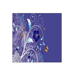 Flowers Butterflies Patterns Lines Purple Satin Bandana Scarf by Mariart