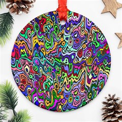 Colorful Abstract Paint Rainbow Ornament (round)