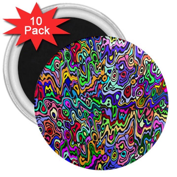 Colorful Abstract Paint Rainbow 3  Magnets (10 pack) 