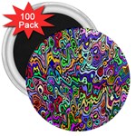 Colorful Abstract Paint Rainbow 3  Magnets (100 pack) Front